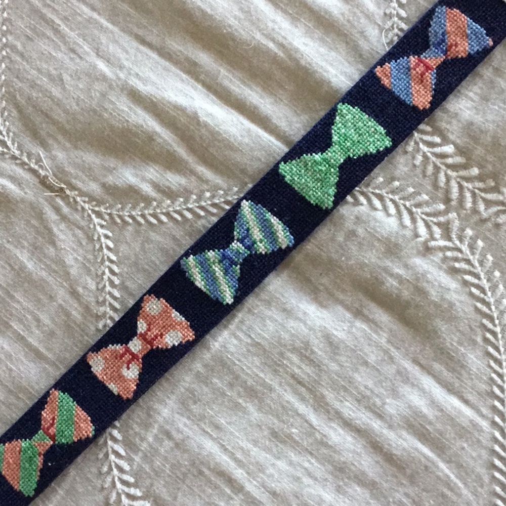 Smathers & Branson Needlepoint Bow tie belt, Size 36
